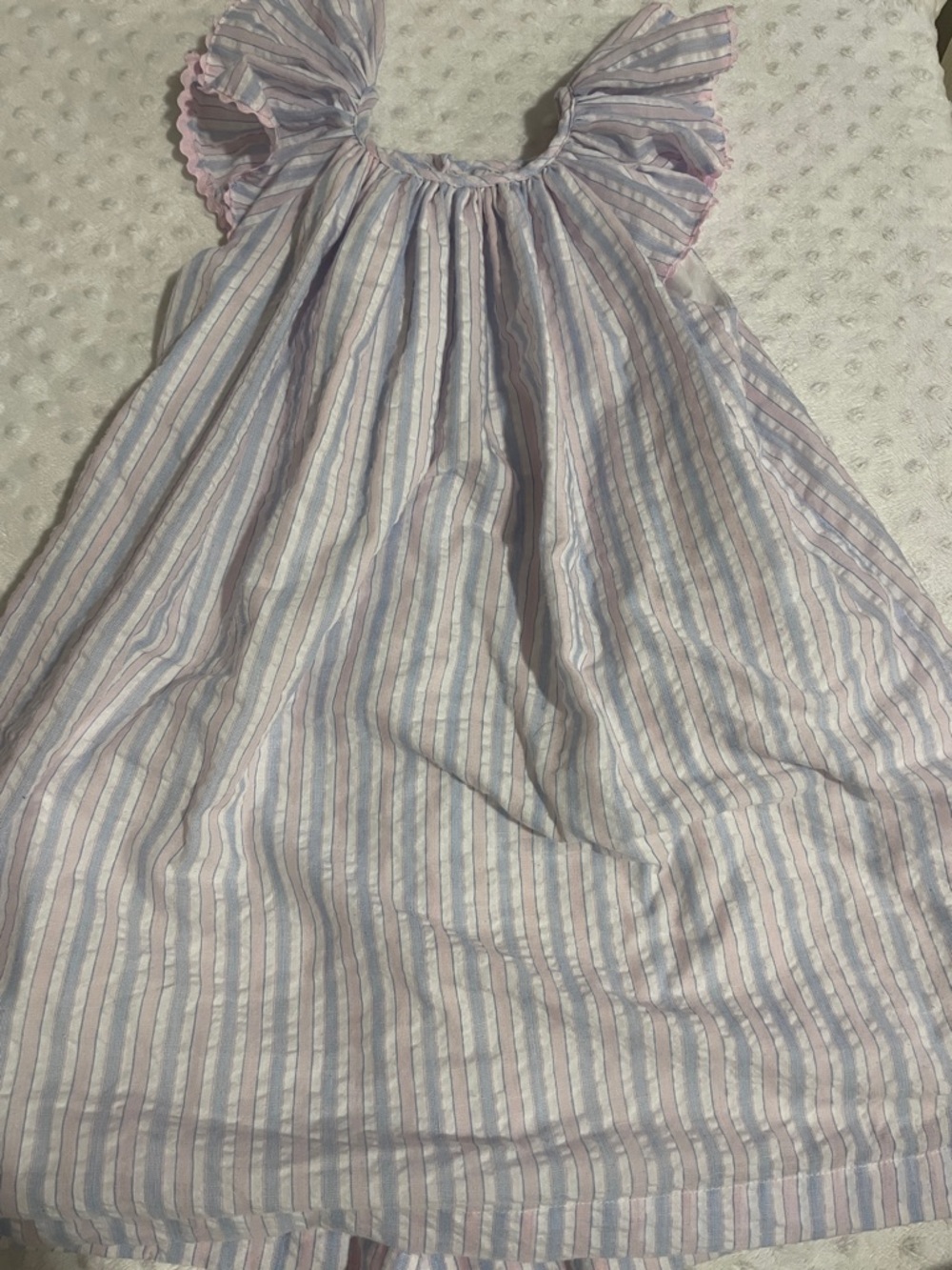 Lightweight Pastel Striped Nightgown - Pink & Blue